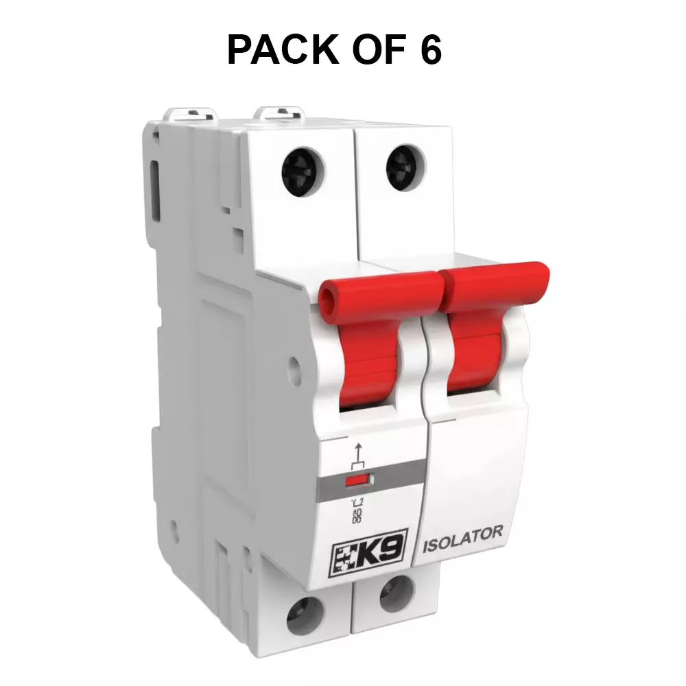 K9 Pro Safe Isolator Double Pole 40 Amp White, 6101 (Pack of 6)