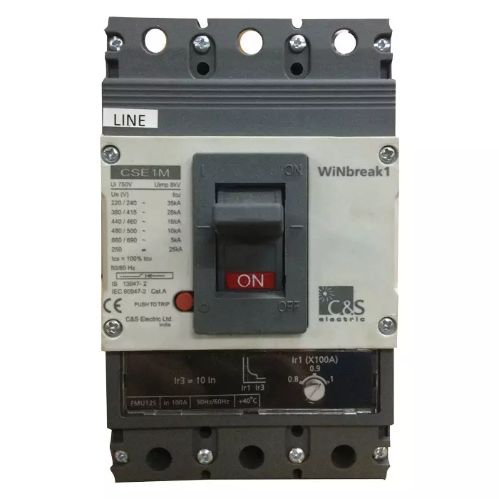 C&S Electric WiNbreak1 3 Pole 350 Amp 25 kA Molded Case Circuit Breaker, CSE3M400ATM3P-350AR