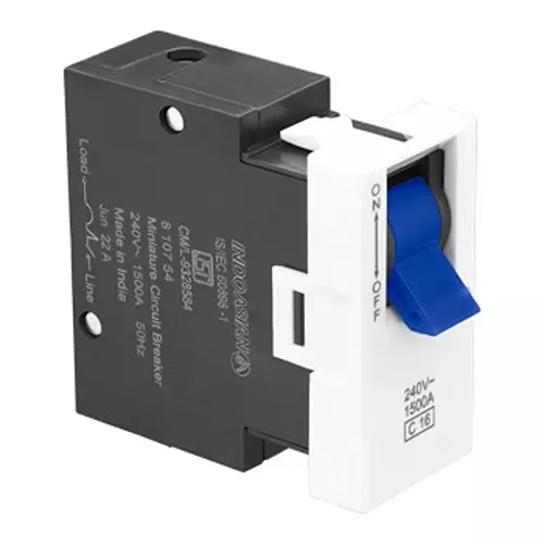 Legrand Modular MCB Allzy 16 Amp 1 Module Glossy White, 6811 58