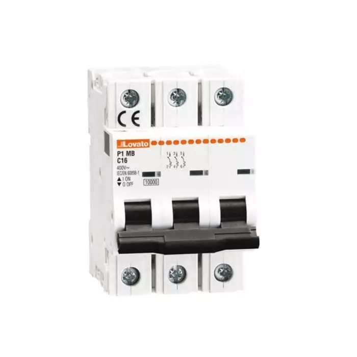 Lovato P1 MCB, 3P, 13A Curve C, 230 V AC, 80 V DC, P1MB3PC13