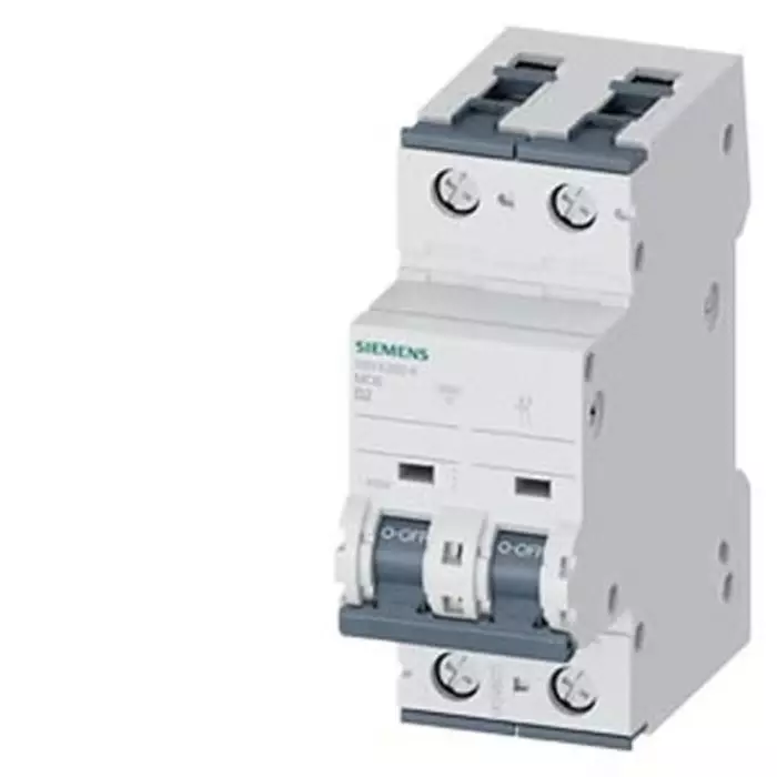 Siemens SENTRON 5SY4 MCB, 2P, 2A Curve B, 400V AC, 60V DC, 35 kA Breaking Capacity, 5SY4202-6