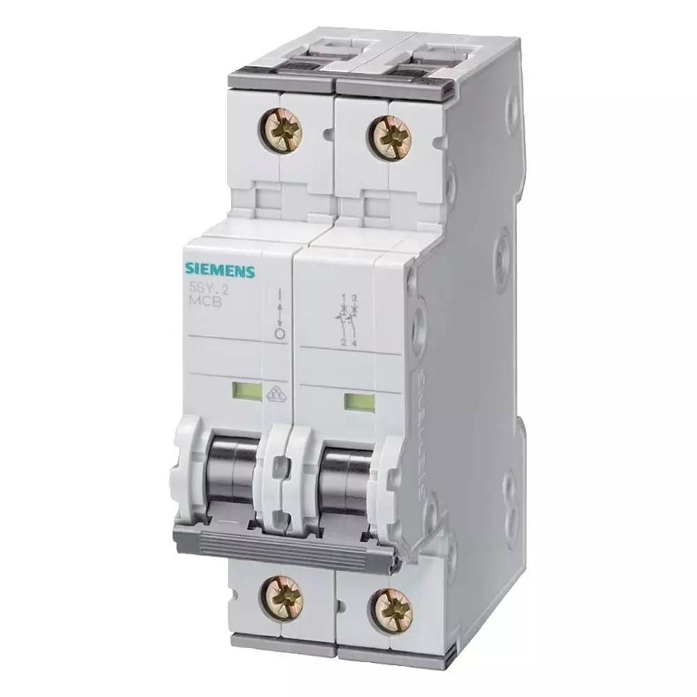Siemens Sentron 5SY4 MCB, 2P, 10A Curve C, 400V AC, 10 kA Breaking Capacity, 5SY4210-7