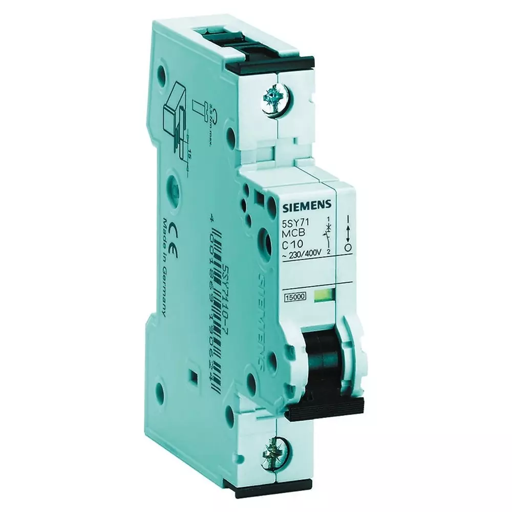 Siemens Sentron 5SY7 MCB, 1P, 6A Curve C, 230V AC, 15 kA Breaking Capacity, 5SY7106-7