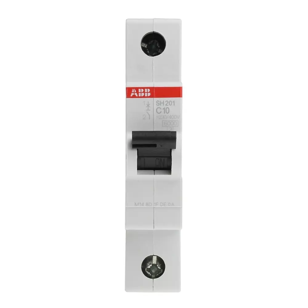ABB Compact Home SH200 MCB, 1P, 10A Curve C, 440 V AC, 60 V DC, 6 kA Breaking Capacity, 2CDS211001R0104SH201-C10