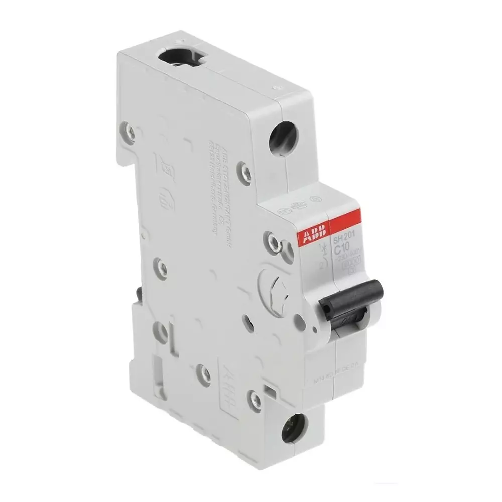 ABB Compact Home SH200 MCB, 1P, 10A Curve C, 440 V AC, 60 V DC, 6 kA Breaking Capacity, 2CDS211001R0104SH201-C10