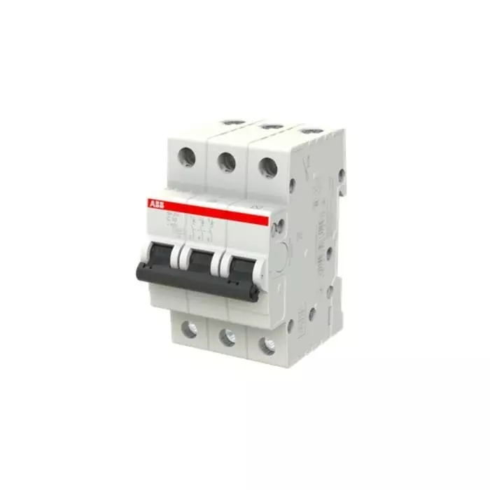 ABB Compact Home SH200 MCB, 3P, 10A Curve C, 440 V AC, 6 kA Breaking Capacity, 2CDS213001R0104SH203-C10