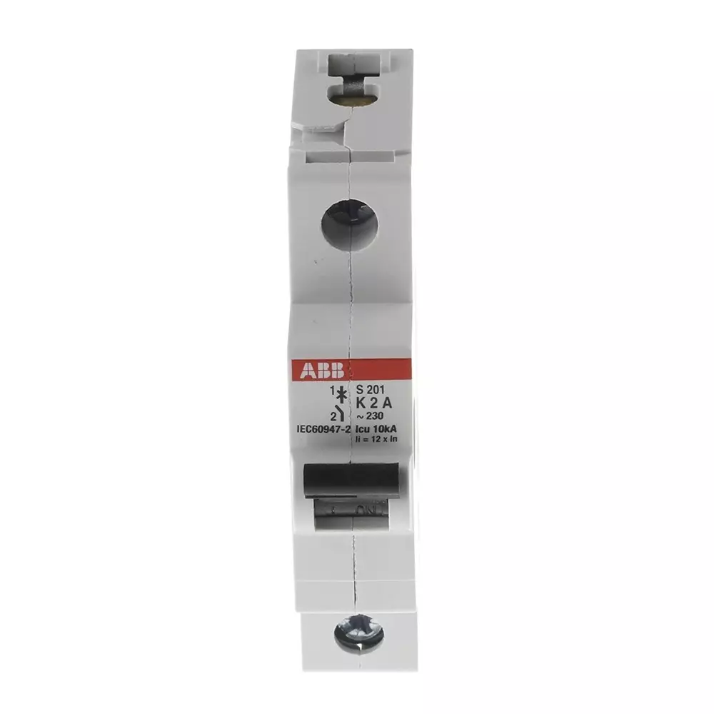 ABB System Pro M Compact S200 MCB, 1P, 2A Curve K, 253 V AC, 72 V DC, 6 kA Breaking Capacity, 2CDS251001R0277S201-K2