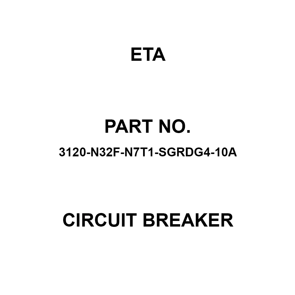 ETA Overcurrent Protection Circuit Breaker Rocker Actuator, 3120-N32F-N7T1-SGRDG4-10A