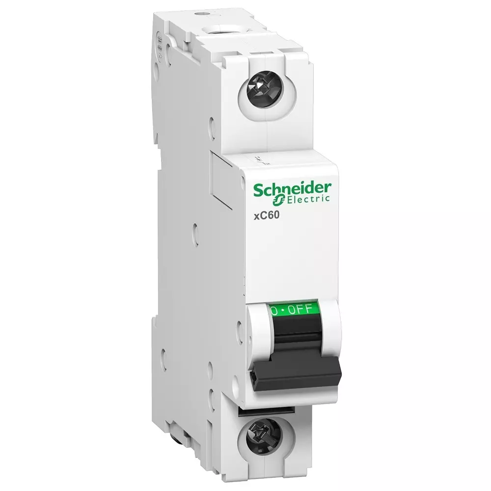 Schneider Electric Miniature Circuit Breaker Acti9 Series B Curve 1 Pole 6 A Rated Current and 10 kA Breaking Capacity, A9N1P06BGN