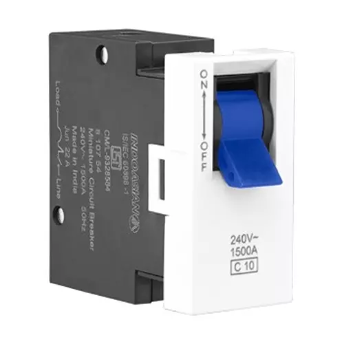 Legrand Modular MCB Allzy 10 Amp 1 Module Glossy White, 6811 57
