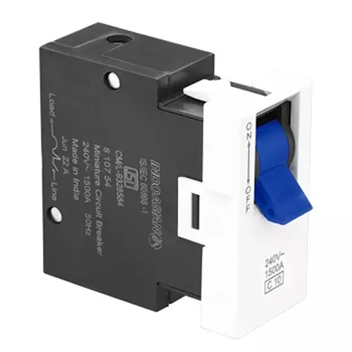 Legrand Modular MCB Allzy 10 Amp 1 Module Glossy White, 6811 57