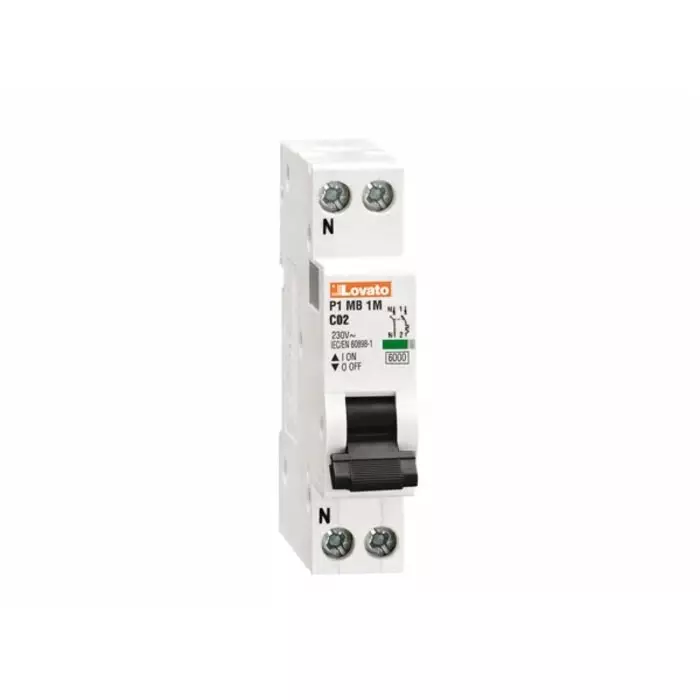 Lovato P1 MCB, 1+N, 4A Curve C, 230 V AC, P1MB1MC04_