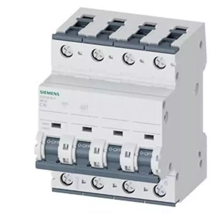 Siemens SENTRON 5SY5 MCB, 4P, 10A Curve C, 400V AC, 880V DC, 15 kA Breaking Capacity, 5SY5410-7