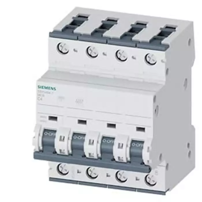 Siemens SENTRON 5SY5 MCB, 4P, 4A Curve C, 400V AC, 880V DC, 15 kA Breaking Capacity, 5SY5404-7