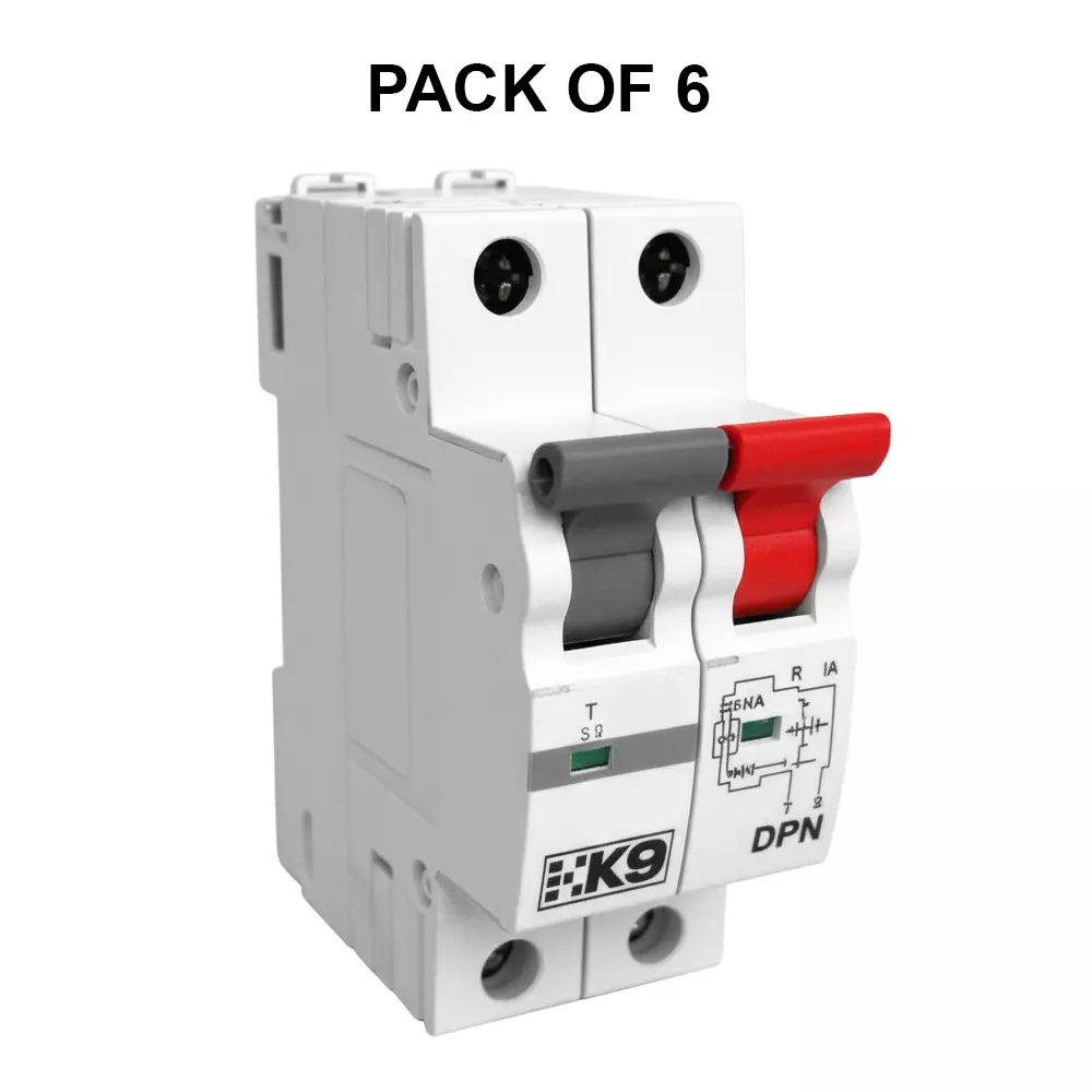 K9 Pro Safe Miniature Circuit Breakers Single Pole + Neutral 40 Amp White, 6017 (Pack of 6)