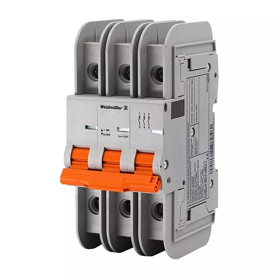 WEIDMULLER Thermal Mag Ckt Breaker, 3P, 25A, 240Vac, 2478460000