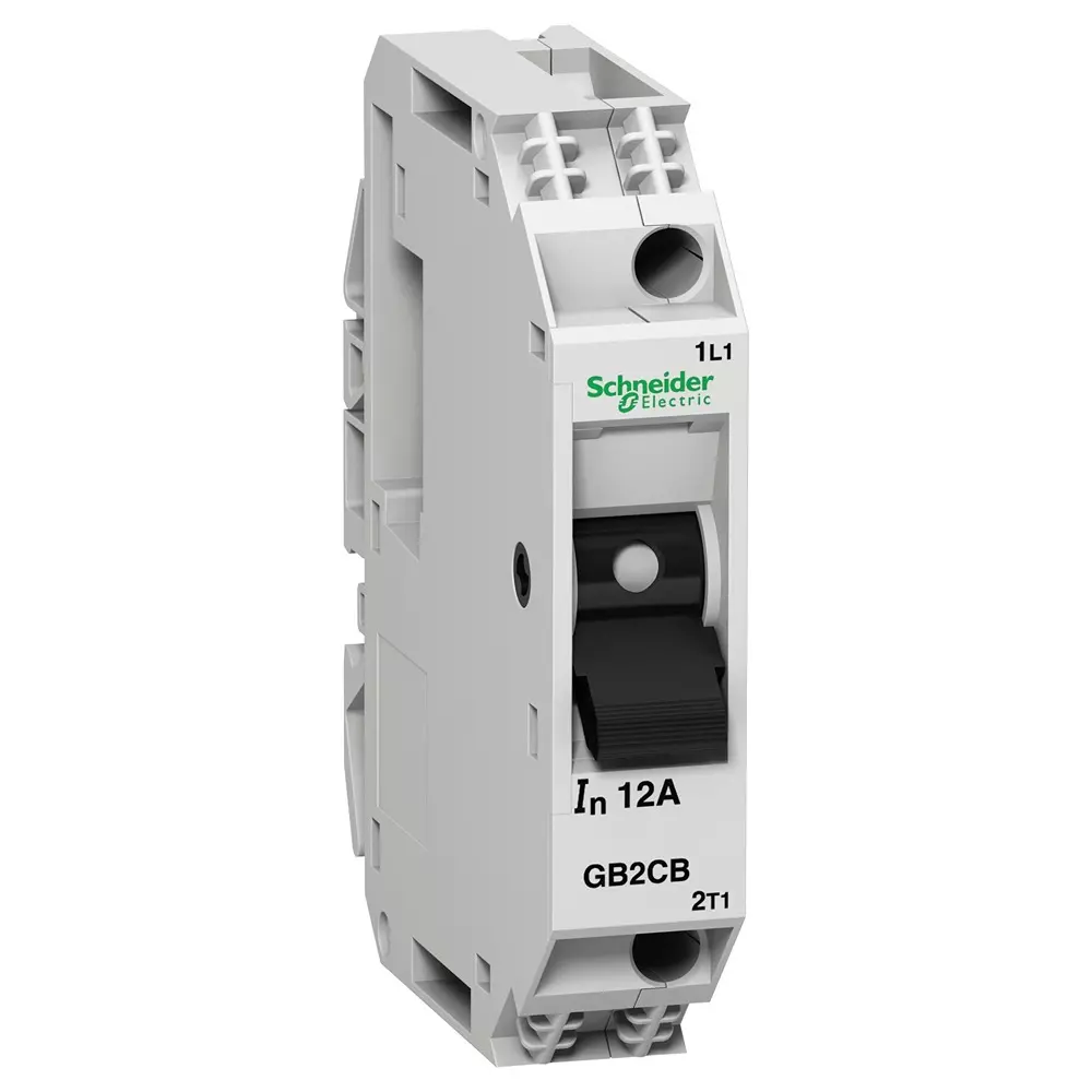 SCHNEIDER ELECTRIC Circuit Breaker, 1 Pole, Din Rail/Panel, Gb2Cb08