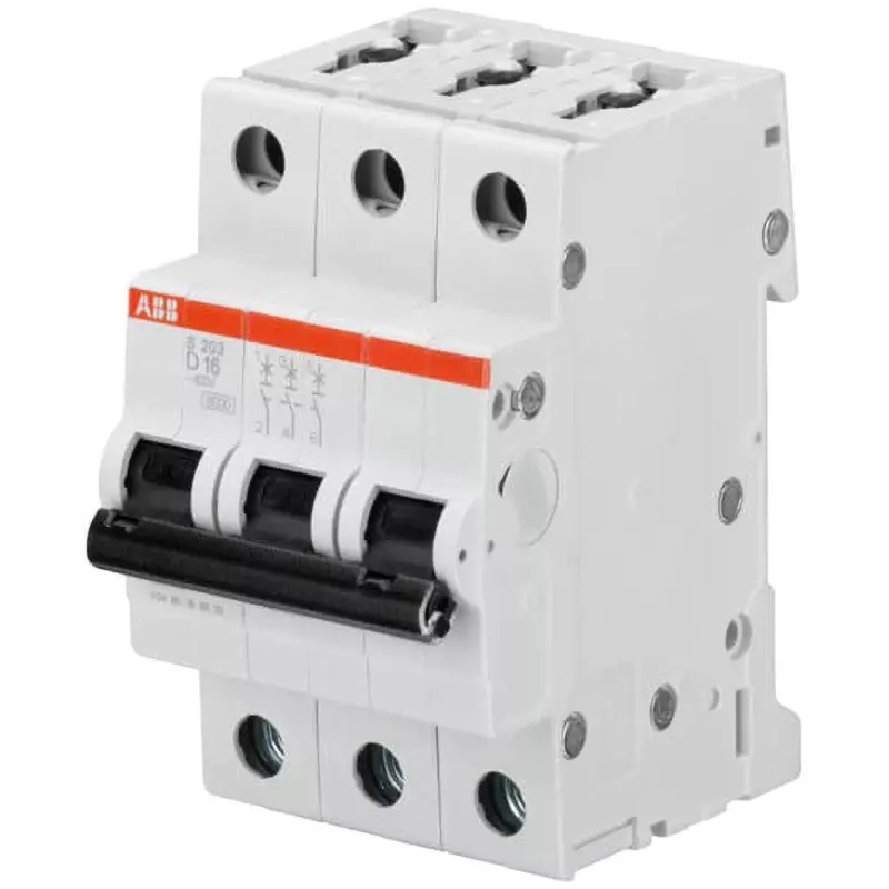 ABB Miniature Circuit Breaker 2 Amp Rated Current 3P Electrodes, S203-D2