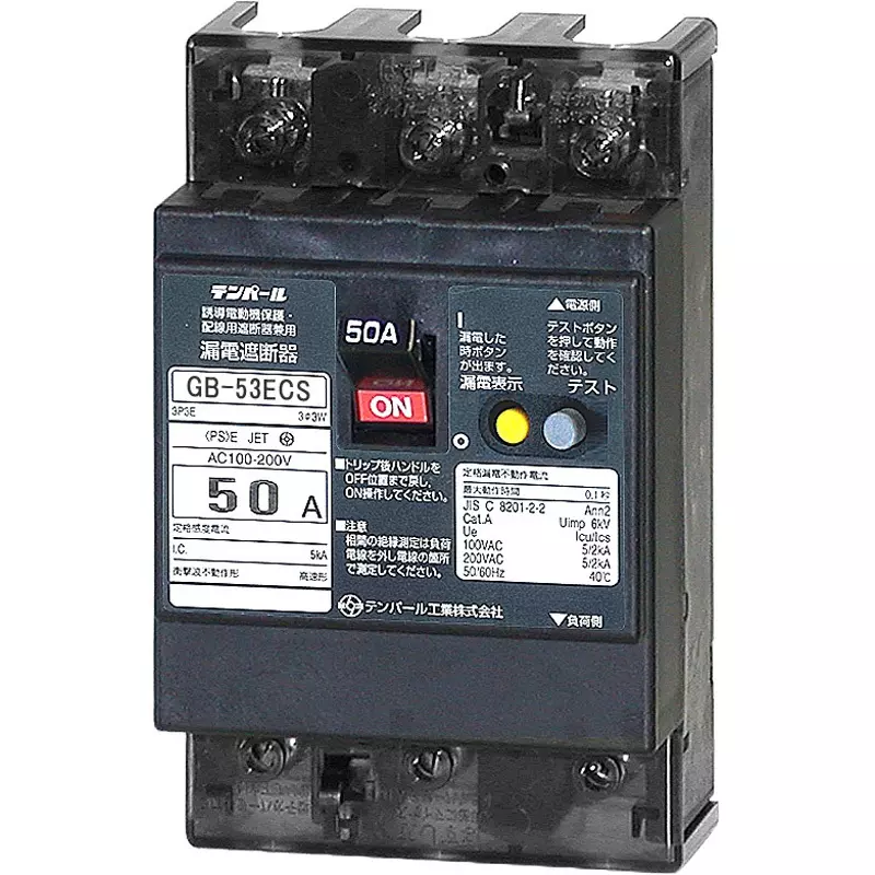 Tempearl Circuit Interrupter Earth leakage breaker 3 P3 E 30 A 100 MA Solar Specifications, GB-53ECS 30A 100mA (3E)