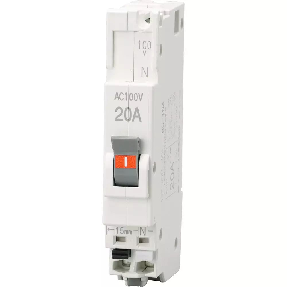 Tempearl Pearl Tect Breaker 20 A Rated Current AC 100 V Voltage 2 P/1 E Pole, BC1NA20