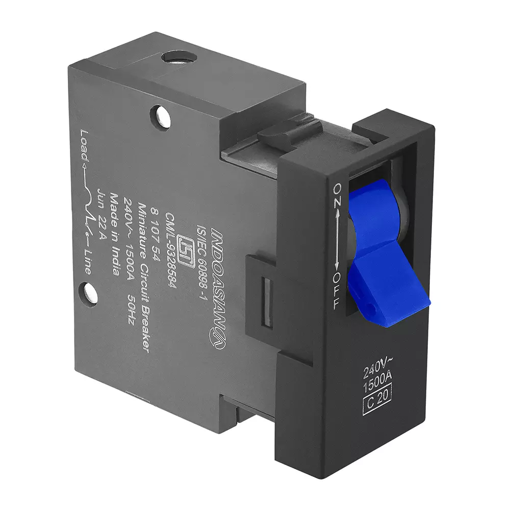 Legrand Modular MCB Allzy 20 Amp 1 Module Matt Black, 6812 59