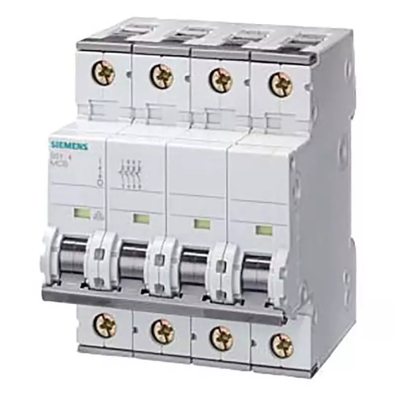 Siemens Sentron 5SY4 MCB, 4P, 20A Curve B, 400V AC, 10 kA Breaking Capacity, 5SY4420-6