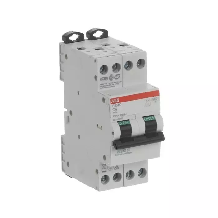 ABB S200C MCB, 4P, 6A Curve C, 415 V AC, 6 kA Breaking Capacity, 2CDS254280R0064