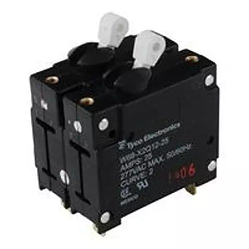POTTER&BRUMFIELD - TE CONNECTIVITY Circuit Breaker, Hydromagnetic, 2P, 277V, 25A, W68-X2Q12-25