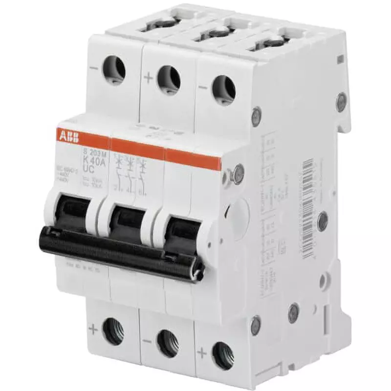 ABB Miniature Circuit Breaker 0.5 Amp Rated Current 3P Electrodes, S203M-Z0，5UC