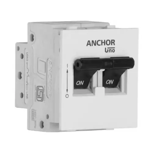 Anchor Roma Classic UNO Double Pole Mini Modular MCB C Curve White 32 Amp Current, 98080 (Pack of 6)