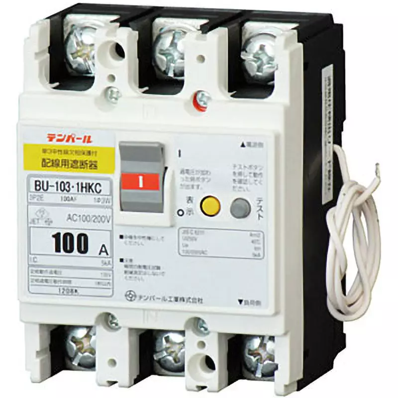 Tempearl Pearl Tect Breaker 100 A Rated Current AC 100/AC 200 V Voltage 3 P2 E Pole, BU1030HKC10