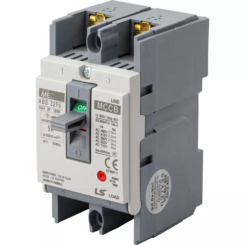 LS Electric No Fuse Breaker 5 Amp Current AC460 Voltage, ABS32Fb/5A