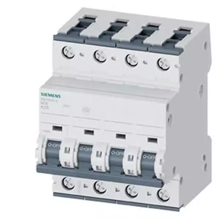 Siemens SENTRON 5SY4 MCB, 4P, 25A, Type A, 400V AC, 60V DC, 20 kA Breaking Capacity, 5SY4425-5