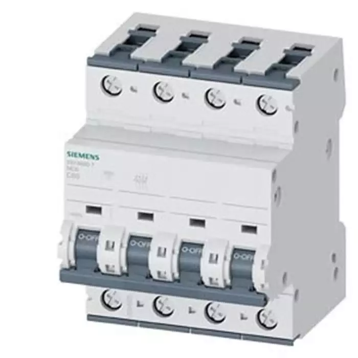 Siemens SENTRON 5SY4 MCB, 4P, 80A Curve C, 400V AC, 60V DC, 15 kA Breaking Capacity, 5SY4680-7