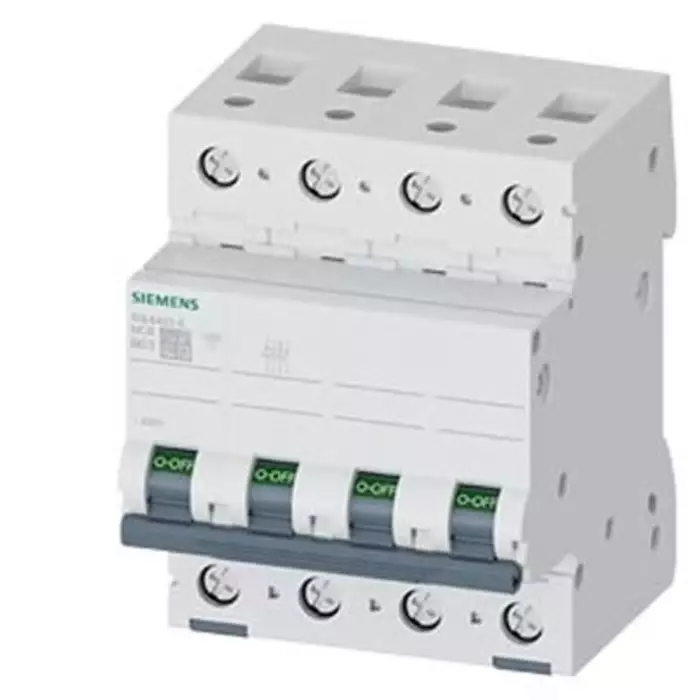 Siemens SENTRON 5SL64 MCB, 4P, 63A Curve B, 440V AC, 62.5V DC, 6 kA Breaking Capacity, 5SL6463-6
