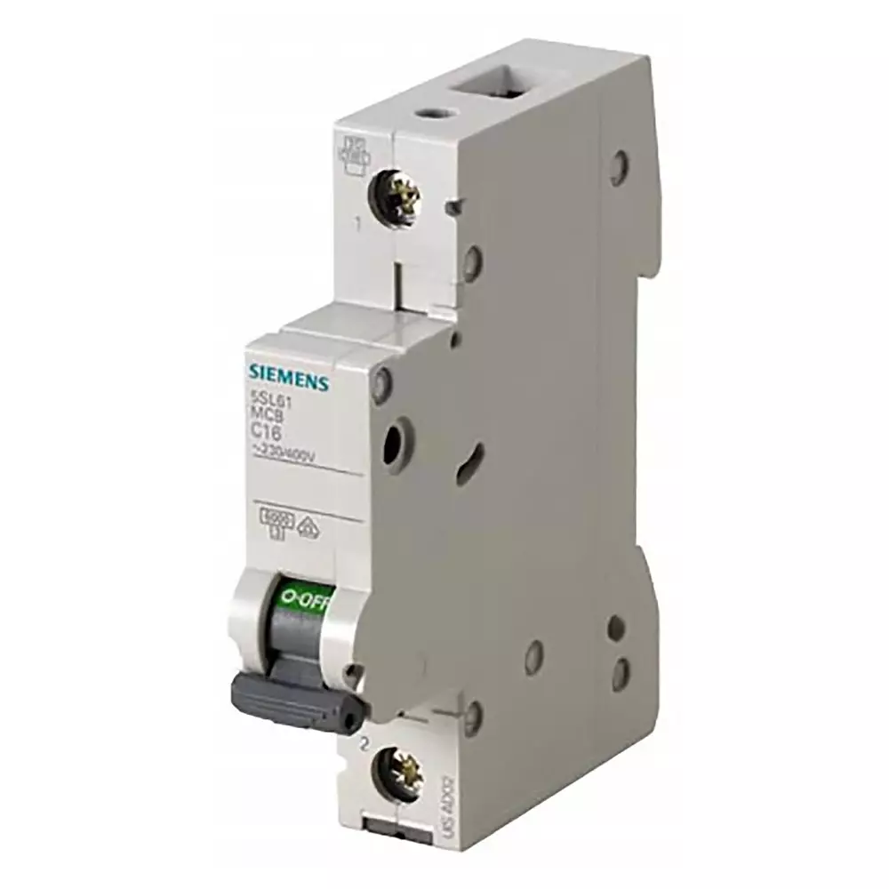 Siemens SENTRON MCB, 1P, 16A Curve B, 400V AC, 6 kA Breaking Capacity, 5SL6116-6