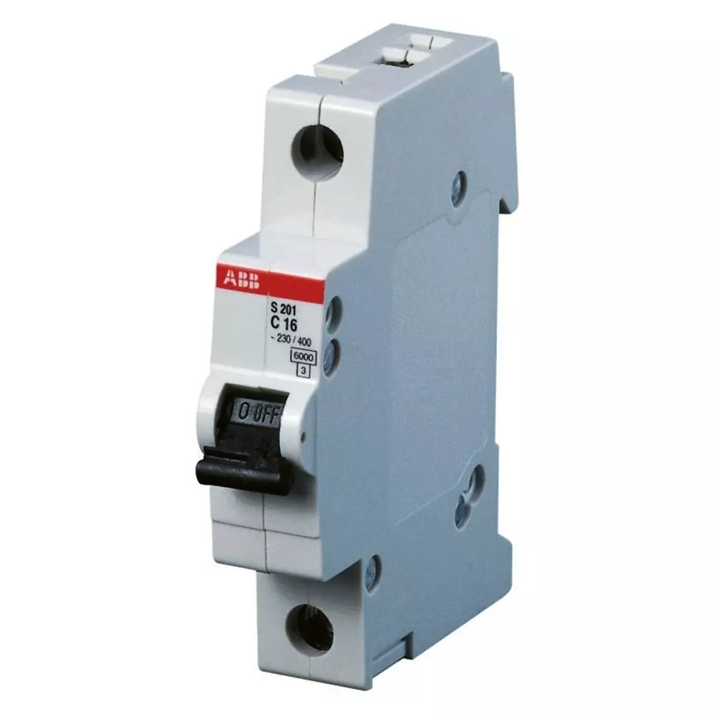 ABB System Pro M Compact S200 MCB, 1P, 1.6A Curve C, 253 V AC, 72 V DC, 6 kA Breaking Capacity, 2CDS251001R0974 - S201C1.6