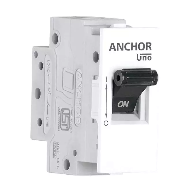 Anchor UNO Roma Plus Modular Mini MCB White Single Pole 32 A Current Rating, 89985