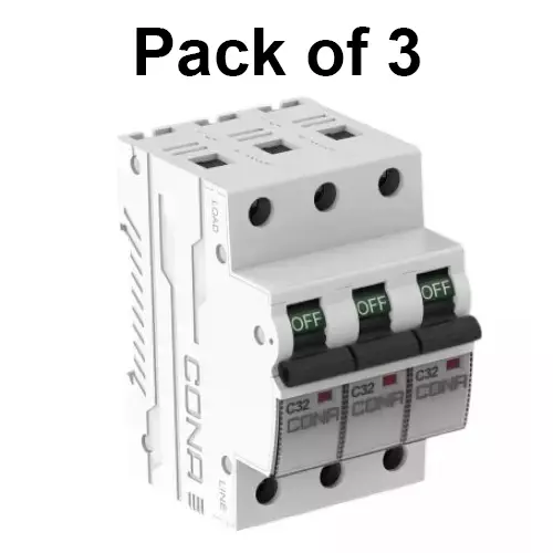 cona-miniature-circuit-breaker-mcb-safetrip-b-type-25-amp-6-ka-three-pole-neutral-3596-pack-of-3-pcs