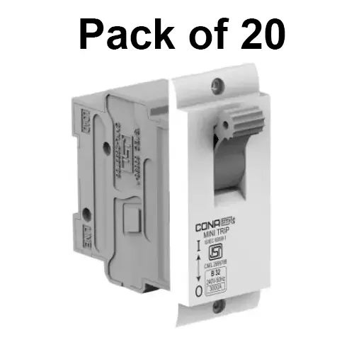 Cona Screw Type Tiny MCB Lighting B Type 32 Amp, Single Pole, T3606 (Pack of 20 Pcs)