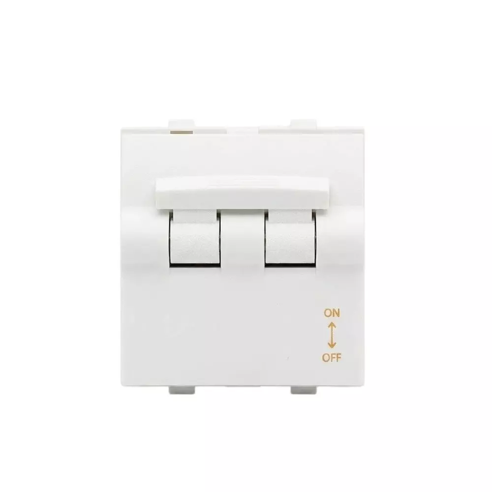 Goldmedal Curve MCB Double Pole 3 kA Breaking Capacity White Jazz 2 Module for Commecial and Industrial Use, 102083