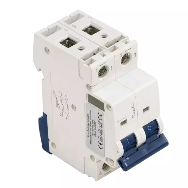 Salzer Direct Current Miniature Circuit Breaker (DC MCB) 16 Amp 2 Pole C Curve 500 V DC, MXDPDC160 (Pack of 6 Pcs)