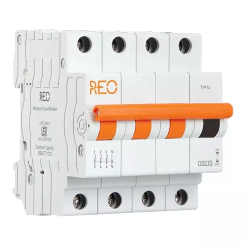 Reo Miniature Circuit Breaker (MCB) 3 Pole + Neutral 32 Amp C Curve 6 kA Breaking Capacity, DHMXCTNZ032