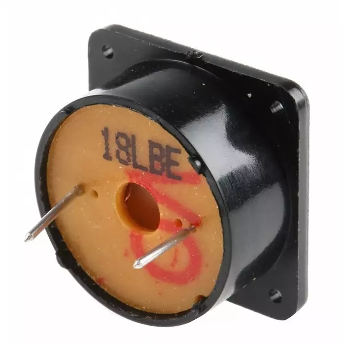 Sonitron Piezoelectric Miniature Speaker 88dB 700-8000 Hz 20nF 5.8 mm Lead Length 18.6x18.6x9.7 mm, SCS-17-P10