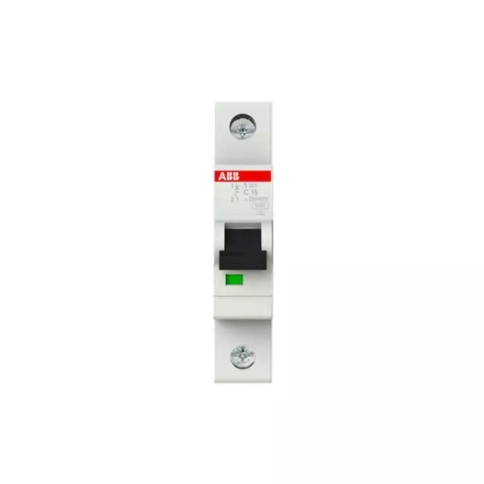 ABB System Pro M Compact S200 MCB, 1P, 16A Curve C, 253 V AC, 72 V DC, 6 kA Breaking Capacity, 2CDS251001R0164 - S201C16