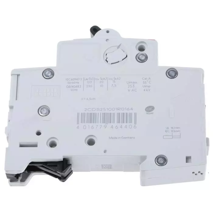 ABB System Pro M Compact S200 MCB, 1P, 16A Curve C, 253 V AC, 72 V DC, 6 kA Breaking Capacity, 2CDS251001R0164 - S201C16