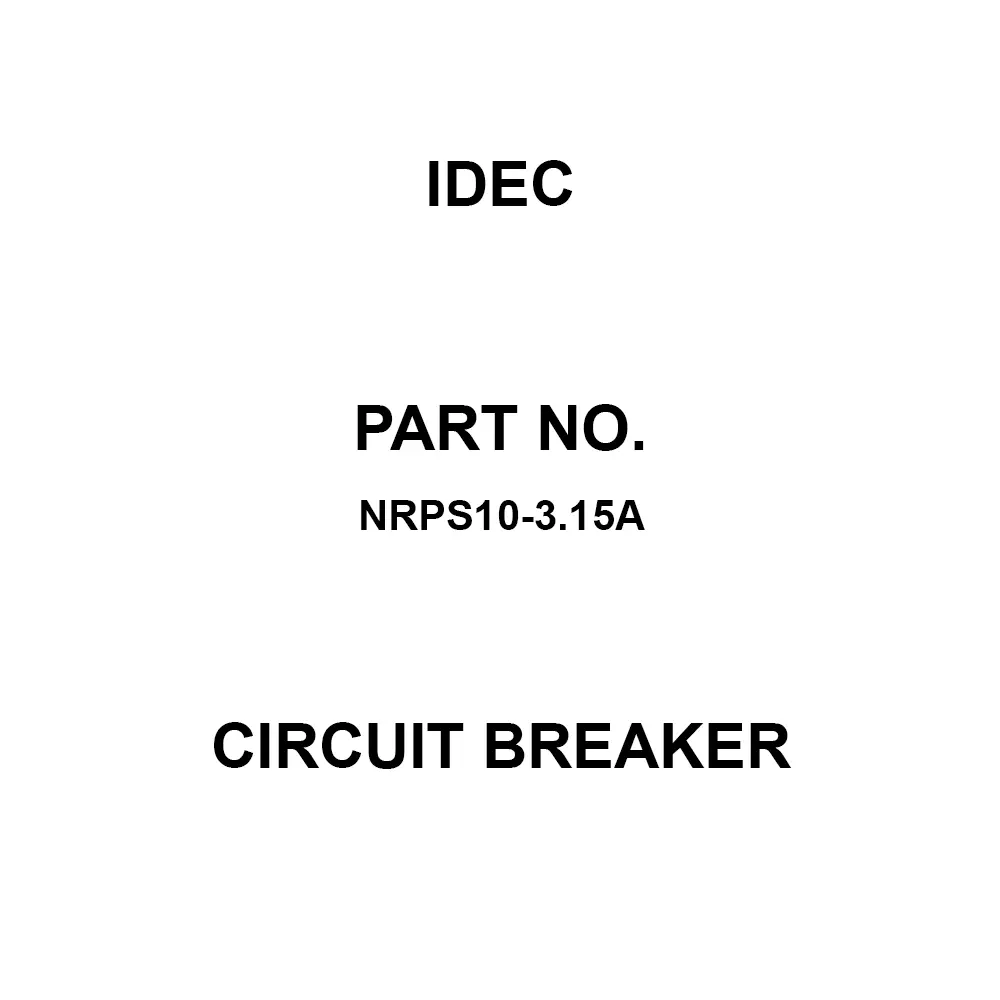 IDEC Thermal Circuit Breaker 3.15 Amp 250 V AC Non-Illuminated, NRPS10-3.15A