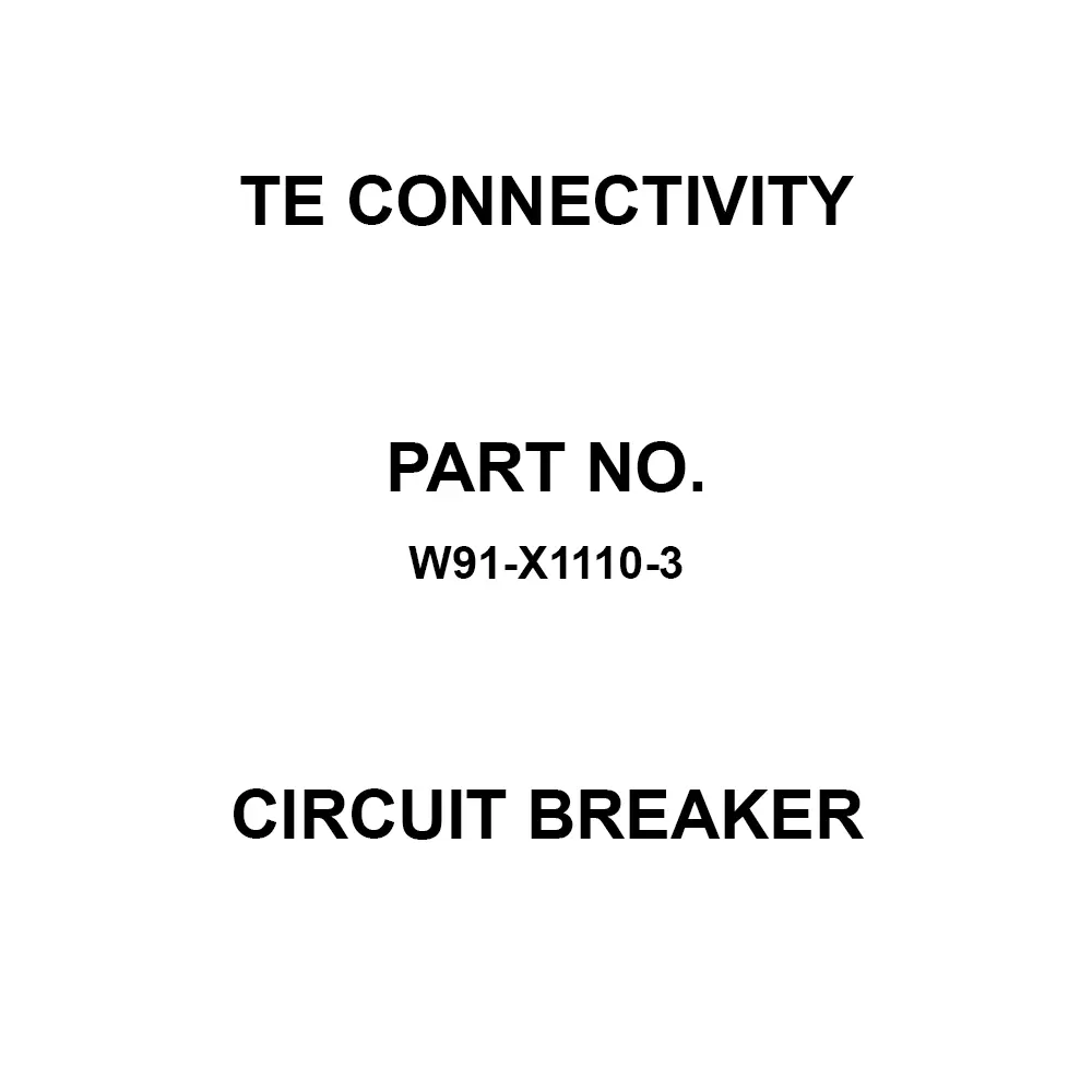 TE CONNECTIVITY Hydraulic-Magnetic Circuit Breaker 3 Amp, W91-X1110-3