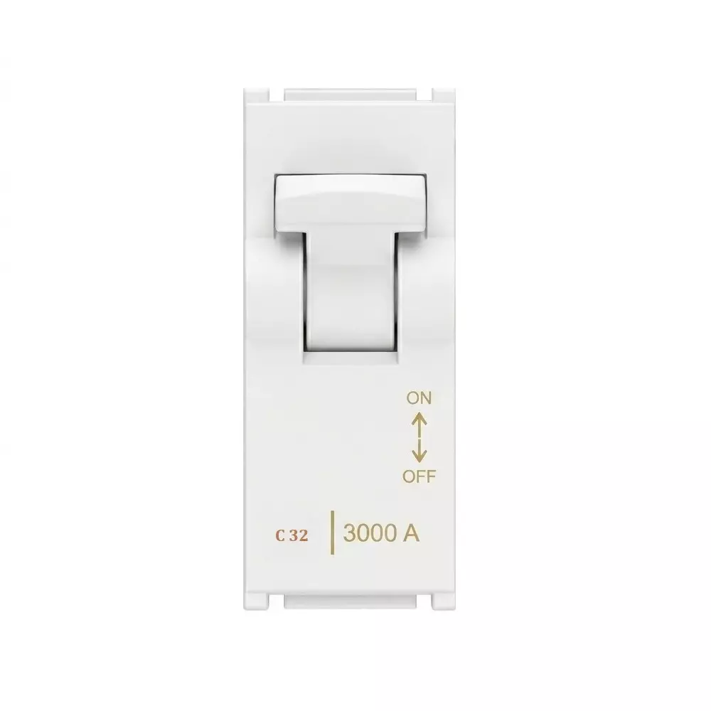 Goldmedal Air MCB Single Pole 3 kA Breaking Capacity 240 V Absolute White 32 A Current 1 Module for Commecial and Industrial Use, 181082