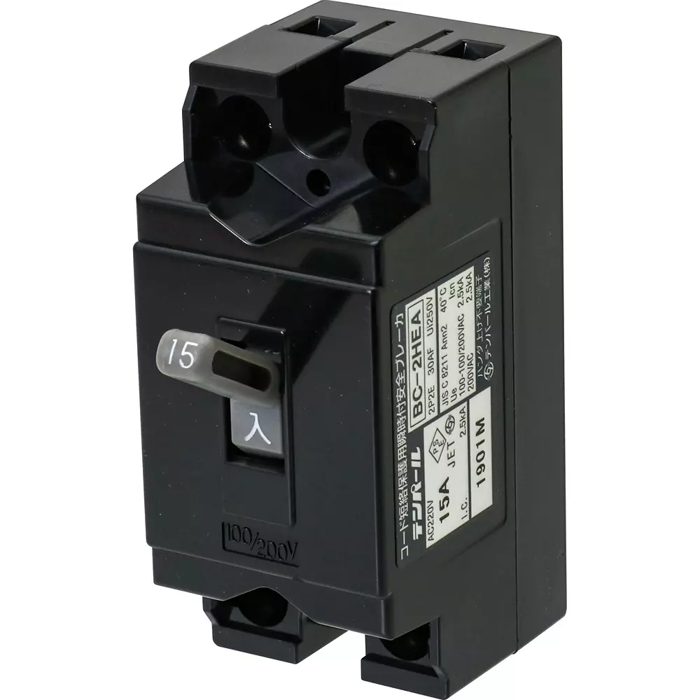Tempearl Safety Breaker AC 100-AC 100/AC 200-AC 200 V Rated Voltage, BC-2HEA 15A